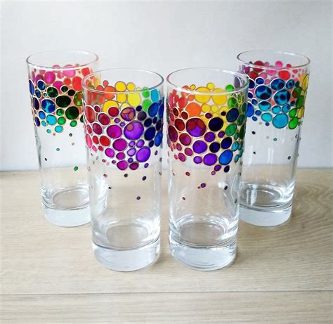 Rainbow Colored Drinking Glasses