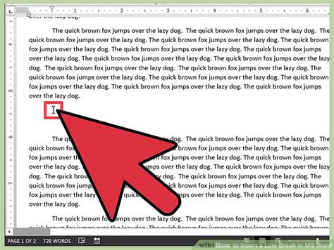 How To Insert A Line Break In Microsoft Word - Free Word Template