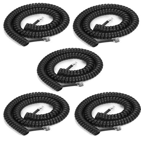 GetUSCart- 5 Pack Phone Cord Landline8Ft Uncoiled / 1.4Ft Coiled ...