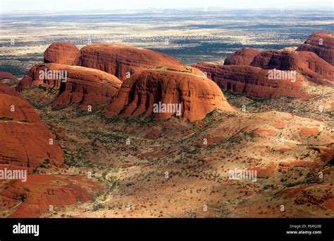 Close-up, Aerial view of a section of Kata Tjuṯa, in the Uluru-Kata Tjuṯa National Park ...