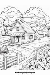 Coloring Pages For Adults  Country Farm Designs By sketch template