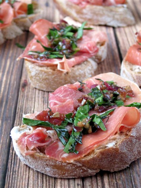 Prosciutto Crostini with Goat Cheese - Yummy Addiction