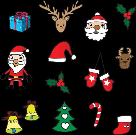 Christmas icons Xmas 6980542 Vector Art at Vecteezy