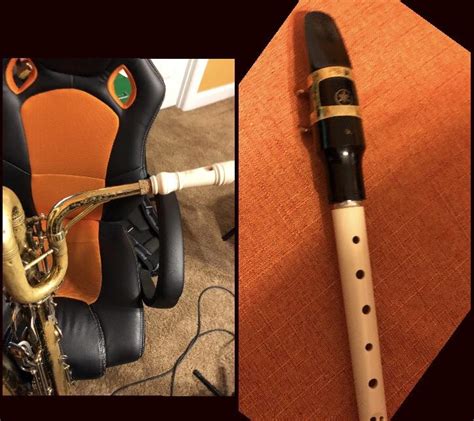 A recorder mouthpiece fits on a baritone saxophone, and the other way around. : r/mildlyinteresting