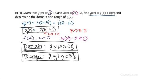 Determining the Domain & Range of Combined Functions | Algebra | Study.com