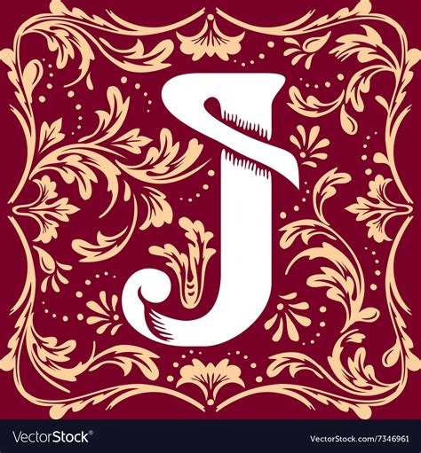 Vintage letter j Royalty Free Vector Image - VectorStock