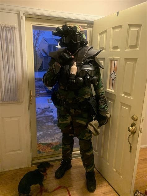 My SCP NTF epsilon 11 costume for halloween and airsoft. Also my dog. : r/SCP