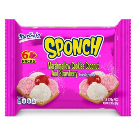 Marinela Sponch Coconut and Strawberry Marshmallow Cookies, 6 pc / 9.54 ...