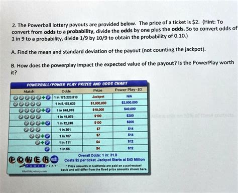 SOLVED: 2. The Powerball lottery payouts are provided below: The price ...