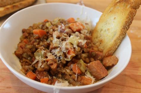 Lentil Soup with Ham and A Parmesan Rind • Homemade Italian Cooking