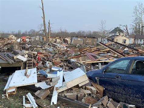 Holcomb declares disaster; views tornado damage • Indiana Capital Chronicle