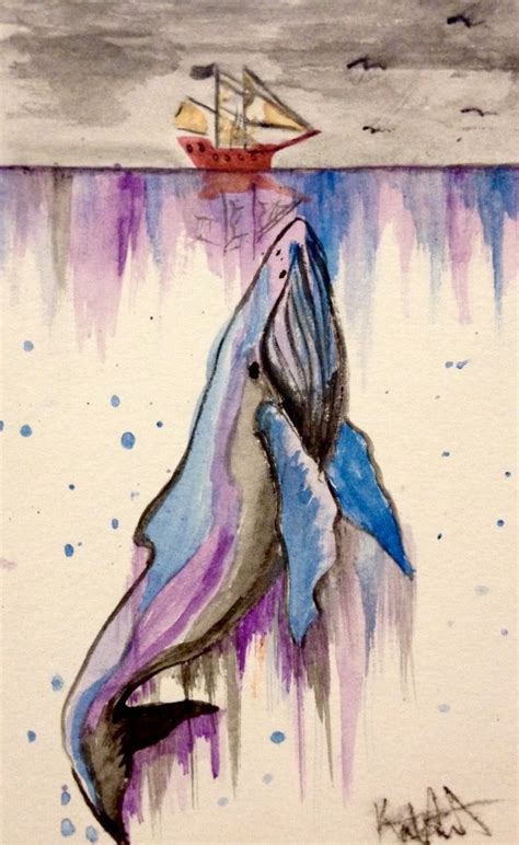 Humpback Whale watercolor by @allendrea130 on Pinterest | Fish drawings ...