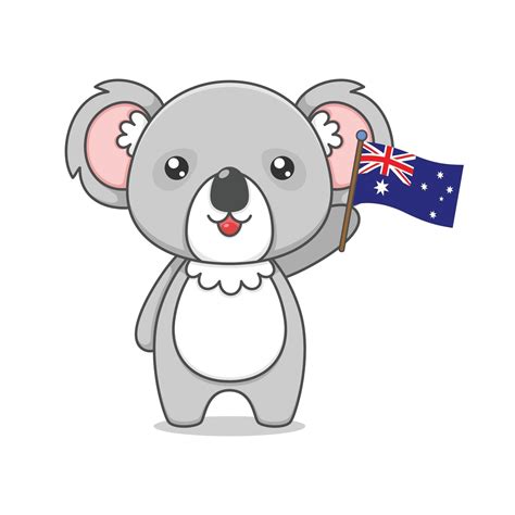 Cute Cartoon Koala Holding Australian Flag 3212200 Vector Art at Vecteezy