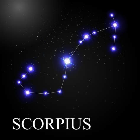 Scorpius Zodiac Sign with Beautiful Bright Stars on the Background of ...