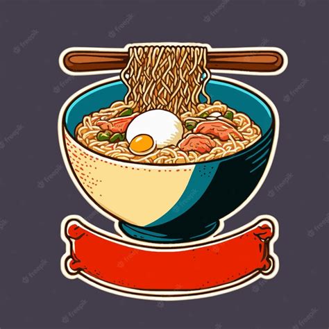 Premium Vector | Japanese Ramen noodles Bowl Cartoon Illustration for mascot logo or sticker