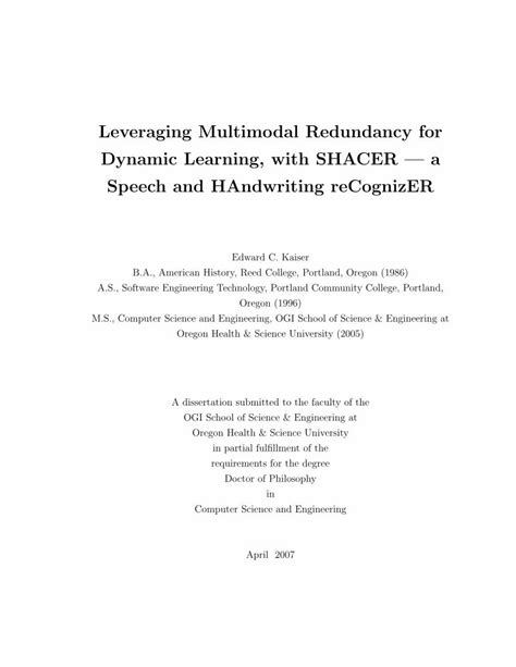 (PDF) Leveraging Multimodal Redundancy for Dynamic … Multimodal Redundancy for Dynamic Learning ...