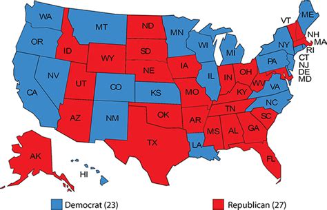 States With Republican Governors Map | Map Of The World