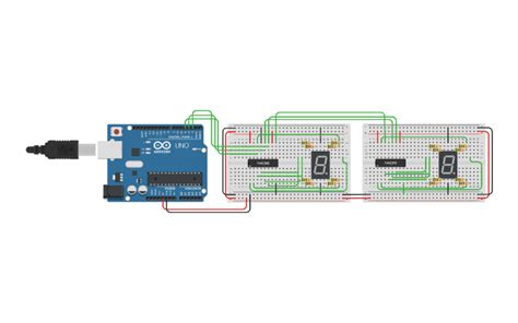 Circuit design 2 SEVEN SEGMENT DISPLAY COUNTER | Tinkercad