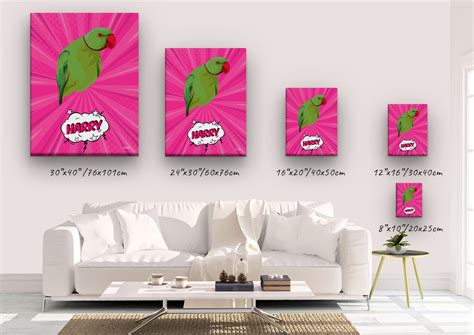 Custom Pop Art Style Bird Portrait - Pet illustration from photo - Pink ...