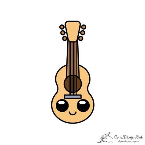 Cómo dibujar una Guitarra Kawaii | COMODIBUJAR.CLUB