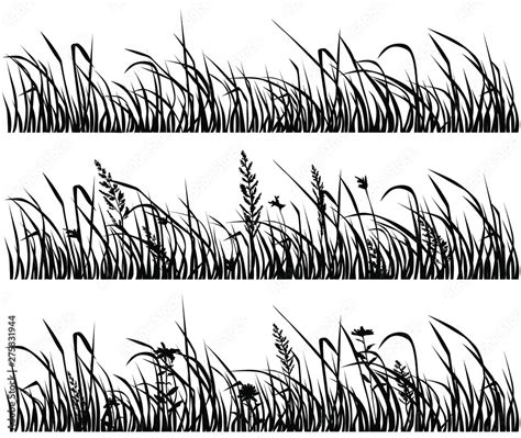 Grass Clipart Black And White Border