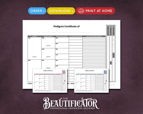 Pedigree Certificate Template