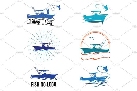 6 - Fishing Logo with Fisherman Boat | Fish logo, Boat vector, ? logo