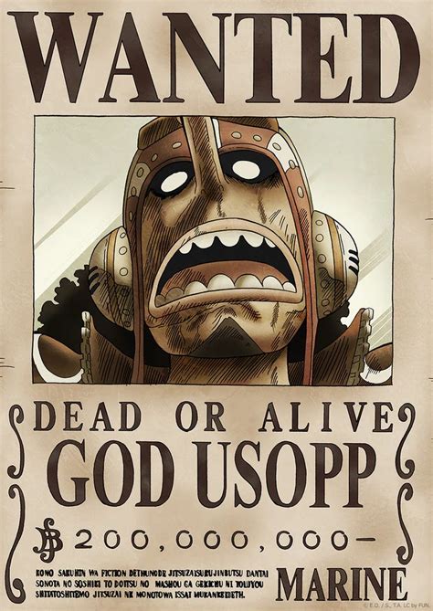 "Usopp One Piece Wanted Bounty Poster God Usopp" Poster for Sale by One Piece Bounty Poster ...