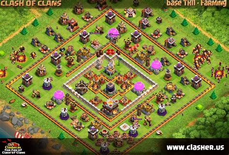 Town Hall 11 - FARMING Base Map #15 - Clash of Clans | Clasher.us