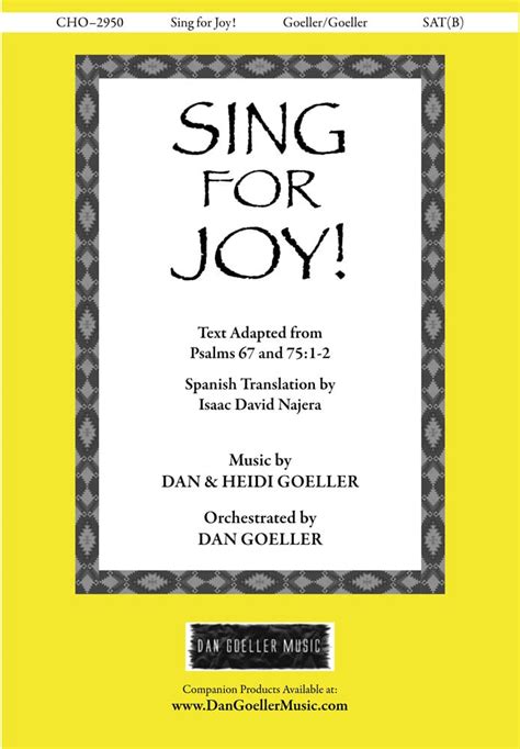 Sing for Joy” SAT(B) ANTHEM