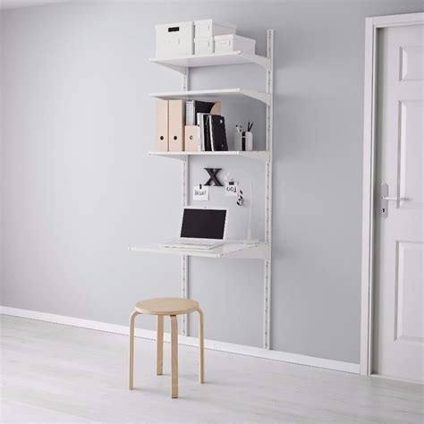 Ikea Algot Shelving System - White Metal Wall Desk (Shelves, Brackets, Upright) | in Fareham ...