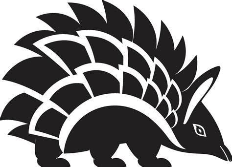 Armadillo Silhouette in Black A Symbol of Vector Artistry Sophisticated Black Armadillo Logo ...