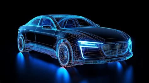 Premium AI Image | the concept of the car with a blue led light.