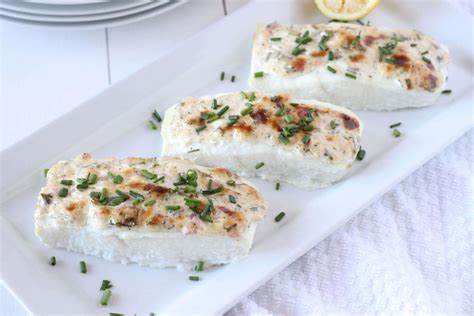 Baked Halibut with Herbed Mayonnaise Crust - Downshiftology