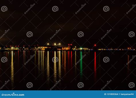 Billy Bishop Airport on Toronto Island Lit Up at Night Stock Photo ...