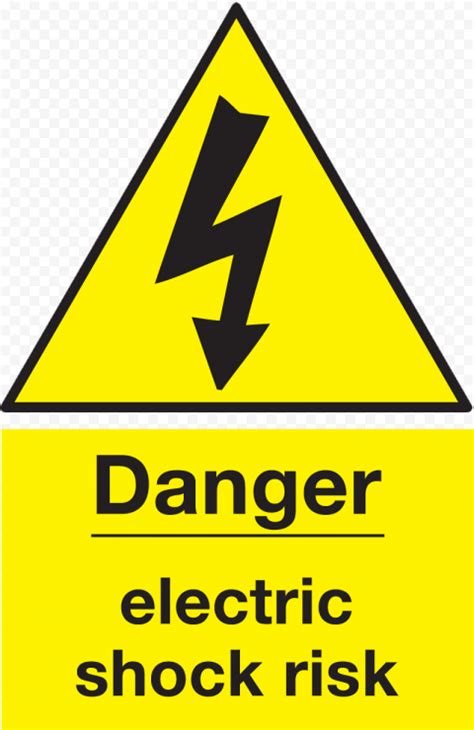 Danger Electric Shock Risk Sign Yellow Safety | Citypng