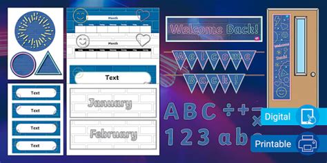 Welcome Back! Neon Theme Classroom Decor Pack (teacher made)