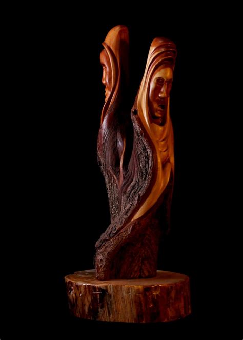 Wood Carving Diamond Willow Spirit Faces Whispering