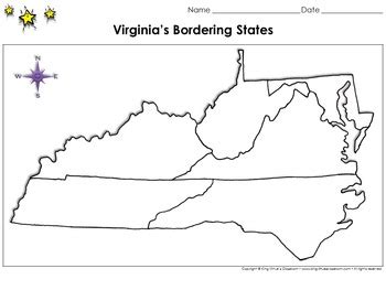 Blank Map Of Virginia And Bordering States - Goldia Gabriellia