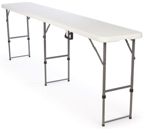 8.5' Folding Table, Height Adjustable - White | Folding table, Adjustable height table, Table