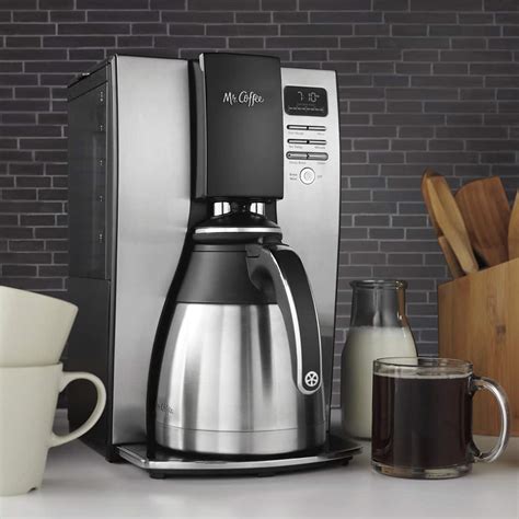 Best Buy: Mr. Coffee 10-Cup Coffee Maker with Thermal Carafe Stainless-Steel/Black 2133734