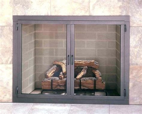 Wood burning fireplace glass doors with blower - Builders Villa