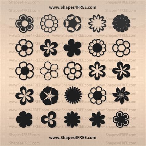 Look What I Found: Flowers Vector Shapes | Free photoshop, Photoshop shapes, Vector shapes