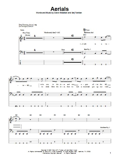 System Of A Down "Aerials" Sheet Music Notes | Download Printable PDF Score 100748