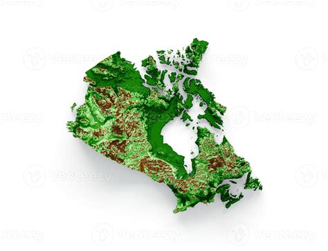 Canada Topographic Map 3d realistic map Color 3d illustration 12593988 Stock Photo at Vecteezy