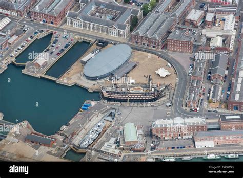 The dockyard, HMS Victory and the Mary Rose Museum, Portsmouth, City of ...