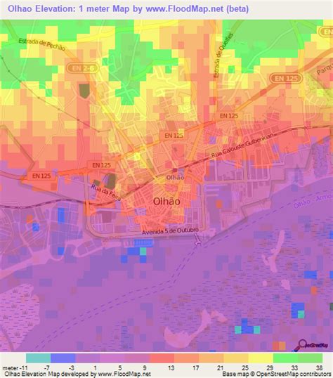 Elevation of Olhao,Portugal Elevation Map, Topography, Contour