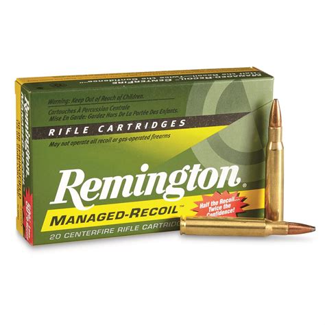 Remington Managed Recoil Rifle, .30-06 Springfield, Core-Lokt PSP, 125 Grain, 20 Rounds - 85586 ...