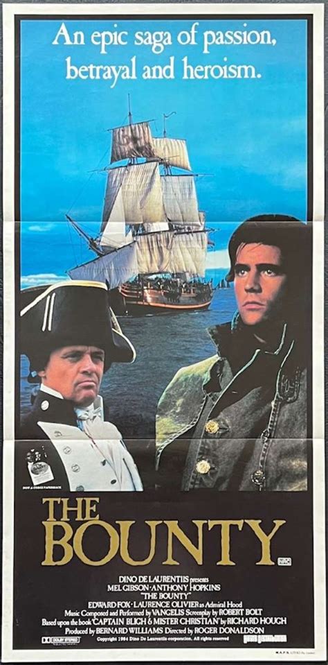 All About Movies - The Bounty Movie Poster Original Daybill Near Mint 1984 Mel Gibson