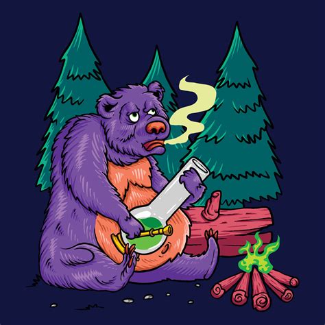 Bear cartoon chill at forest fire camp 5110317 Vector Art at Vecteezy